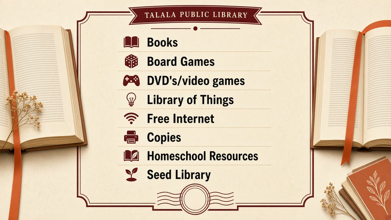 Books and materials on library shelves