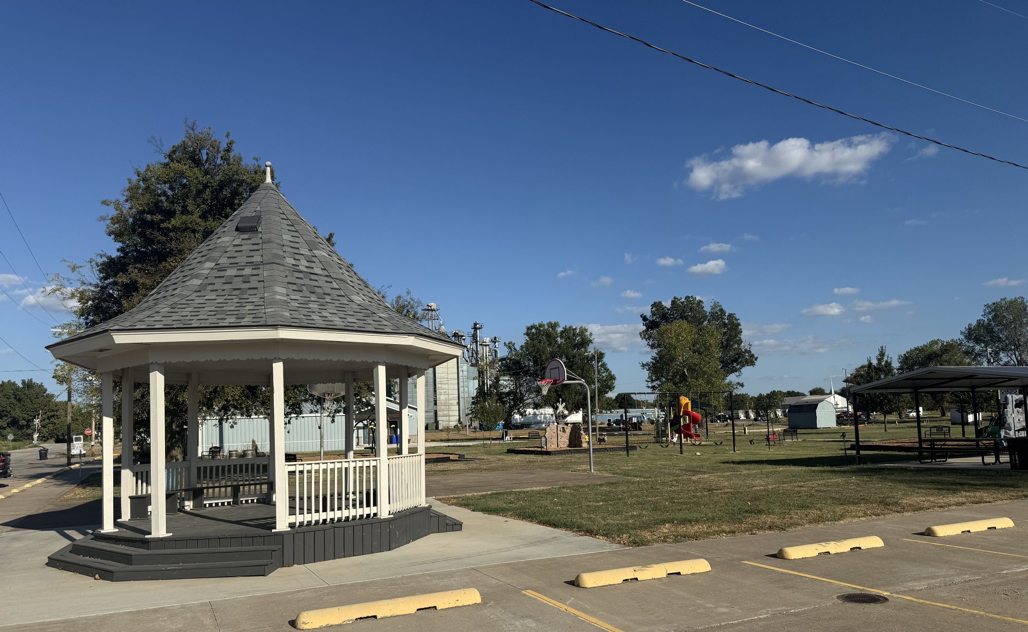 Gazebo with the park stretching behind